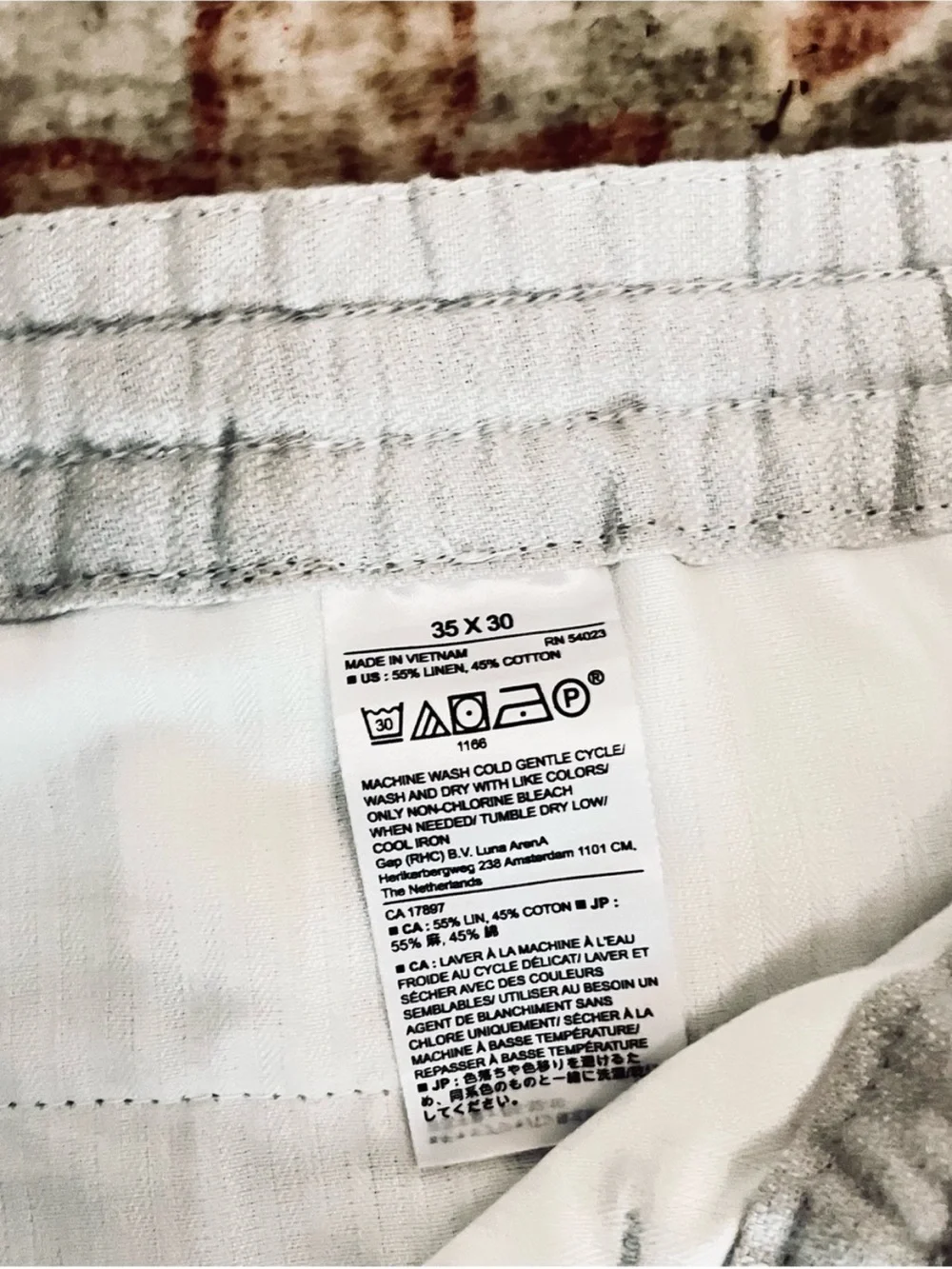 2 Banana Republic Men's Casual Drawstring Linen-Blend Pants - Tan & Grey